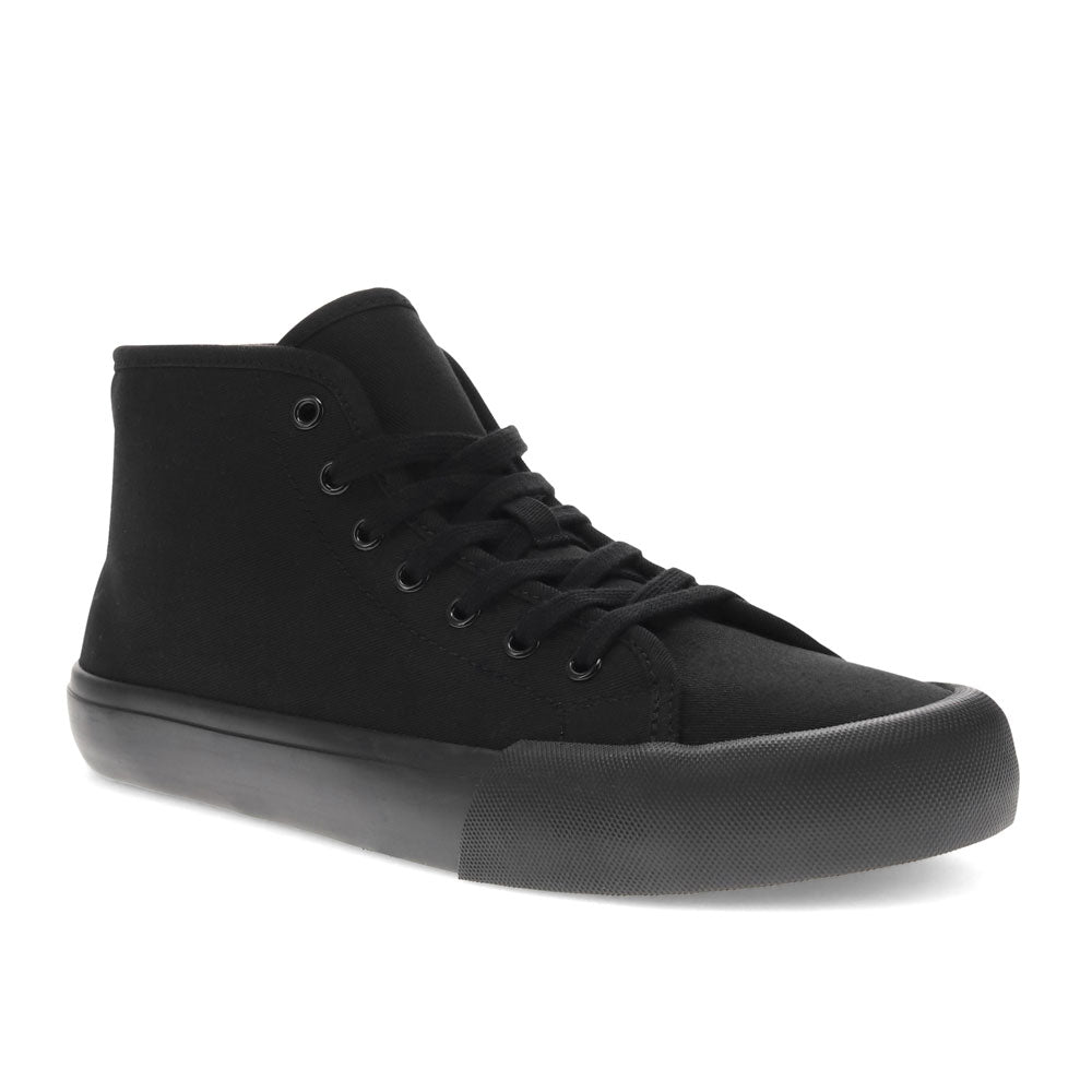 Black/Gum-Dockers Mens Forbes Vegan Textile Casual Lace-up Hightop Sneaker Shoe